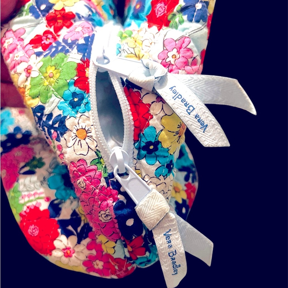 Vera Bradley Far Out Floral Shoulder Bag Triple zip